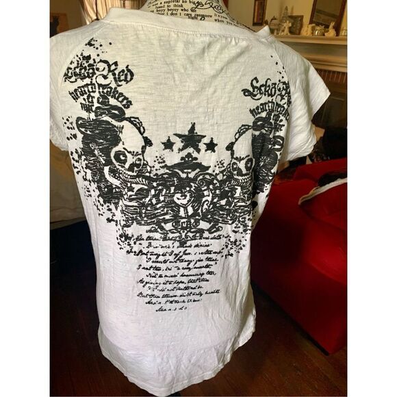 Marc Ecko Red Heart Breakers Short Sleeve Shirt  - Vintage - Picture 2 of 6